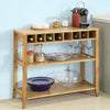 SoBuy FSB14-N able Console Table d’Appoint en Bambou avec Porte-Bouteilles et 2 Étagères