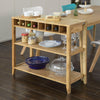 SoBuy FSB14-N able Console Table d’Appoint en Bambou avec Porte-Bouteilles et 2 Étagères