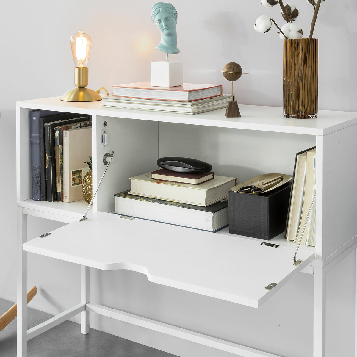 SoBuy FSB21-W Table Console Table d'appoint Table d'Entrée Bureau Informatique pour Ordinateur