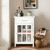 SoBuy FSB31-W Armoire de Rangement Buffet Commode Placard Meuble de Rangement Multi-rangements avec 1 Tiroir et 1 Porte Vitrée