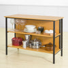 SoBuy FSB28-DN Table de Cuisine Table Haute de Bar Table Console Buffet avec 2 étagères de Rangement