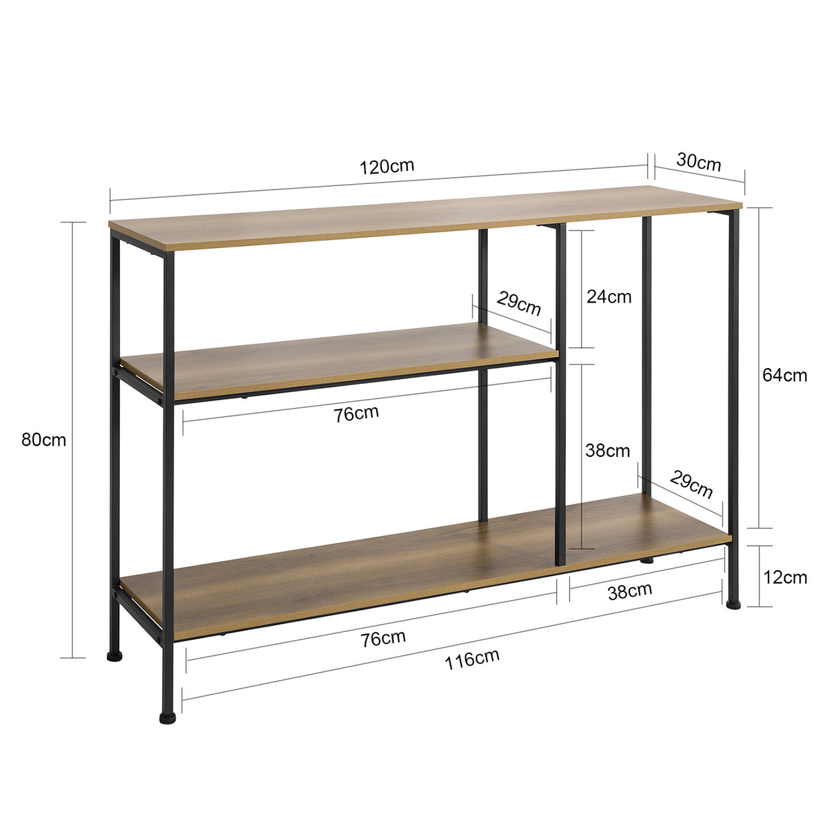 SoBuy FSB35-PF Table Console Table d’entrée Buffet Bout de Canapé avec 3 étagères de Rangement