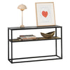 SoBuy FSB43-SCH Table Console avec Surface en Verre Table d'Entrée en Métal Table Décorative Buffet