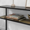 SoBuy FSB43-SCH Table Console avec Surface en Verre Table d'Entrée en Métal Table Décorative Buffet