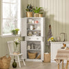 SoBuy FSB44-W Armoire de Cuisine, Buffet Placard avec 4 Portes, 1 tiroir et étagères réglables
