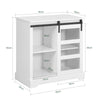 SoBuy FSB46-W Buffet Commode Armoire de Rangement Meuble de Rangement à 2 Niveaux avec Porte Vitrée de Grange Coulissante