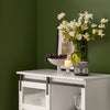 SoBuy FSB46-W Buffet Commode Armoire de Rangement Meuble de Rangement à 2 Niveaux avec Porte Vitrée de Grange Coulissante