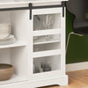 SoBuy FSB46-W Buffet Commode Armoire de Rangement Meuble de Rangement à 2 Niveaux avec Porte Vitrée de Grange Coulissante