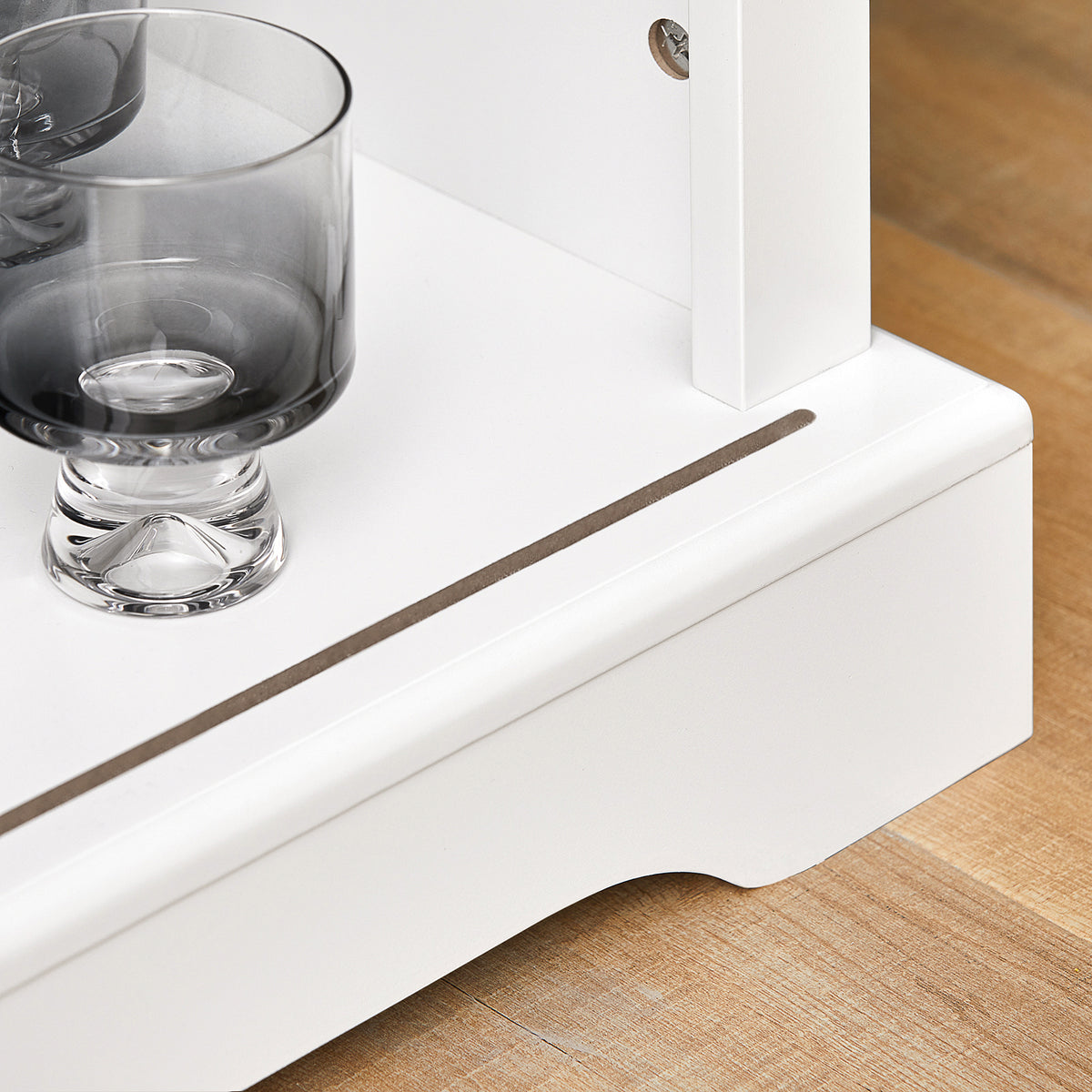 SoBuy FSB46-W Buffet Commode Armoire de Rangement Meuble de Rangement à 2 Niveaux avec Porte Vitrée de Grange Coulissante