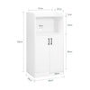 SoBuy FSB47-W Bufet, Mobilier de Depozitare, Comodă pentru Cuptor cu Microunde, Dulap pentru Cuptor cu Microunde, Dulap cu 2 Uși, 1 Compartiment Deschis cu Orificiu pentru Cabluri, 60x40x120cm, Alb