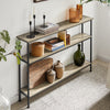 SoBuy FSB49-PZ Masă consolă Mobilier pentru hol cu 3 rafturi de depozitare, rafturi în spatele canapelei, stil industrial pentru living sau hol - L120xP20xH77cm, Metal & Lemn