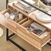 SoBuy Consola de intrare a mesei de bare cu consolă de sertare tabel tabel tabel decorativ natural 81x35x78cm FSB54-N