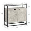 SoBuy FSB55-HG Table Console, Table d’Entrée, Meuble d’Entrée, Bout de Canapé avec 1 Étagère et 2 Portes