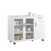 SoBuy FSB57-W Buffet sur roulettes Commode de Cuisine Armoire de Cuisine Multi-Rangement Chariot de Rangement