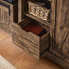 SoBuy Sideboard cu ușă glisantă, suport de încălțăminte cu hambar, mobilier de intrare, garderobă multifuncțională, FSB59-N