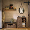 SoBuy Sideboard cu ușă glisantă, suport de încălțăminte cu hambar, mobilier de intrare, garderobă multifuncțională, FSB59-N
