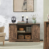 SoBuy FSB60-N Comodă Mobilier de Depozitare Bufet Dulap - Ușă Glisantă Tip Hambar + Rafturi Reglabile + Capacitate Mare - pentru Living Hol Bucătărie Birou Dormitor - 120x40x70cm