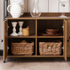 SoBuy Dulap de sufragerie cu 3 uși și 1 raft de seară gunoi în stil vintage 100x38x80cm FSB63-PF