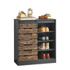 SoBuy FSB65-HG Bufet Mobilier de Depozitare cu Ușă de Hambar Glisantă, Comodă Multifuncțională pentru Hol Sufragerie Bucătărie – 80x35x89 cm, Gri