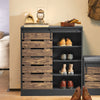 SoBuy FSB65-HG Bufet Mobilier de Depozitare cu Ușă de Hambar Glisantă, Comodă Multifuncțională pentru Hol Sufragerie Bucătărie – 80x35x89 cm, Gri