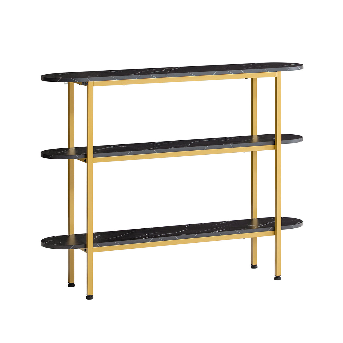 SoBuy FSB66-SCH Table Console Table d'Appoint Table d’Entrée Bout de Canapé à 3 Niveaux Effet Marbre Cadre en Métal