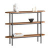 SoBuy FSB67-WS Masă Consola Capăt de Canapea Masă Laterală Reglabilă pe Înălțime Masă de Intrare Bufet cu 2 Compartimente Etajere – 110 x 25 x 86 cm, Culoare Nuc și Negru, Stil Industrial