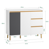 SoBuy Bucătărie mobilă credenza bufet bufet bufet bufet mobilă pantof lateral bass bass bass mobile white tv 97x34x80cm fsb69-w