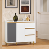 SoBuy Bucătărie mobilă credenza bufet bufet bufet bufet mobilă pantof lateral bass bass bass mobile white tv 97x34x80cm fsb69-w
