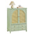 SoBuy FSB72-GR Dulap de Intrare Rattan Verde – 4 Sertare, Stil Boem Natural