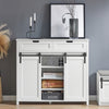 SoBuy Dulap de bucătărie cu uși glisante bufet bufet albă piept de sertare 104x35x93cm FSB74-W
