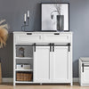 SoBuy FSB74-W Dulap de Intrare cu Depozitare Integrată pentru Pantofi – 2 Uși Glisante și 2 Sertare – Hol Organizat – 104x35x93 cm Alb