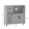 SoBuy FSB78-HG Desserte à roulettes, Îlot Central avec Roues, Meuble de Rangement pour Cuisine, Support Micro-Ondes, Desserte Mobile pour Salle à Manger et Bureau à Domicile 88,5 x 40 x 89 cm Gris