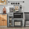 SoBuy FSB78-HG Desserte à roulettes, Îlot Central avec Roues, Meuble de Rangement pour Cuisine, Support Micro-Ondes, Desserte Mobile pour Salle à Manger et Bureau à Domicile 88,5 x 40 x 89 cm Gris