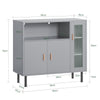 SoBuy FSB82-HG Buffet Placard Dressoir Commode Armoire Multi-Rangement, avec 1 Compartiment Ouvert et 3 Portes