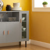 SoBuy FSB82-HG Buffet Placard Dressoir Commode Armoire Multi-Rangement, avec 1 Compartiment Ouvert et 3 Portes