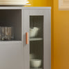 SoBuy FSB82-HG Buffet Placard Dressoir Commode Armoire Multi-Rangement, avec 1 Compartiment Ouvert et 3 Portes