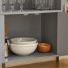 SoBuy FSB82-HG Buffet Placard Dressoir Commode Armoire Multi-Rangement, avec 1 Compartiment Ouvert et 3 Portes