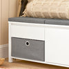 SoBuy FSR101-W Banc pentru Pantofi cu Pernă Căptușită, Sertar, Coș, Ușă și 2 Rafturi pentru Intrare – 91x36x46 cm, Alb