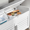 SoBuy Băncă pentru containere cu 2 uși suport de încălțăminte cu compartiment de depozitare albă de intrare, l90xp33xa50 cm fsr102-w
