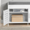 SoBuy FSR102-W Banc pentru Pantofi cu Pernă Căptușită, Ladă și 2 Uși de Depozitare pentru Hol – 90x33x50 cm, Alb