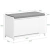 SoBuy Pantof de încălțăminte cu 1 Limelight și raft de 1 zi, suport Cassapanca cu pernă, alb, 82x35x50cm FSR105-W