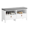 SoBuy FSR106-W Banc de Pantofi cu Pernă Căptușită și Spațiu de Depozitare pentru Hol Intrare – 90x30x46 cm, Alb