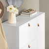 SoBuy FSR107-W Dulap de Pantofi cu Taburet, 1 Ușă și 3 Sertare Rabataile, Mobilier de Intrare – 95x30x121 cm, Alb