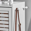 SoBuy FSR108-W Dulap de pantofi cu 3 compartimente și cârlige, Mobilier pentru Hol cu Agățătoare – 55x30x112 cm, Alb