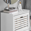 SoBuy FSR108-W Dulap de pantofi cu 3 compartimente și cârlige, Mobilier pentru Hol cu Agățătoare – 55x30x112 cm, Alb
