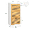 Precomandă SoBuy FSR108-WN Dulap de pantofi cu 3 uși rabatabile și 2 cârlige, Mobilier de hol cu cuier – 55x30x112 cm, Alb și Natural
