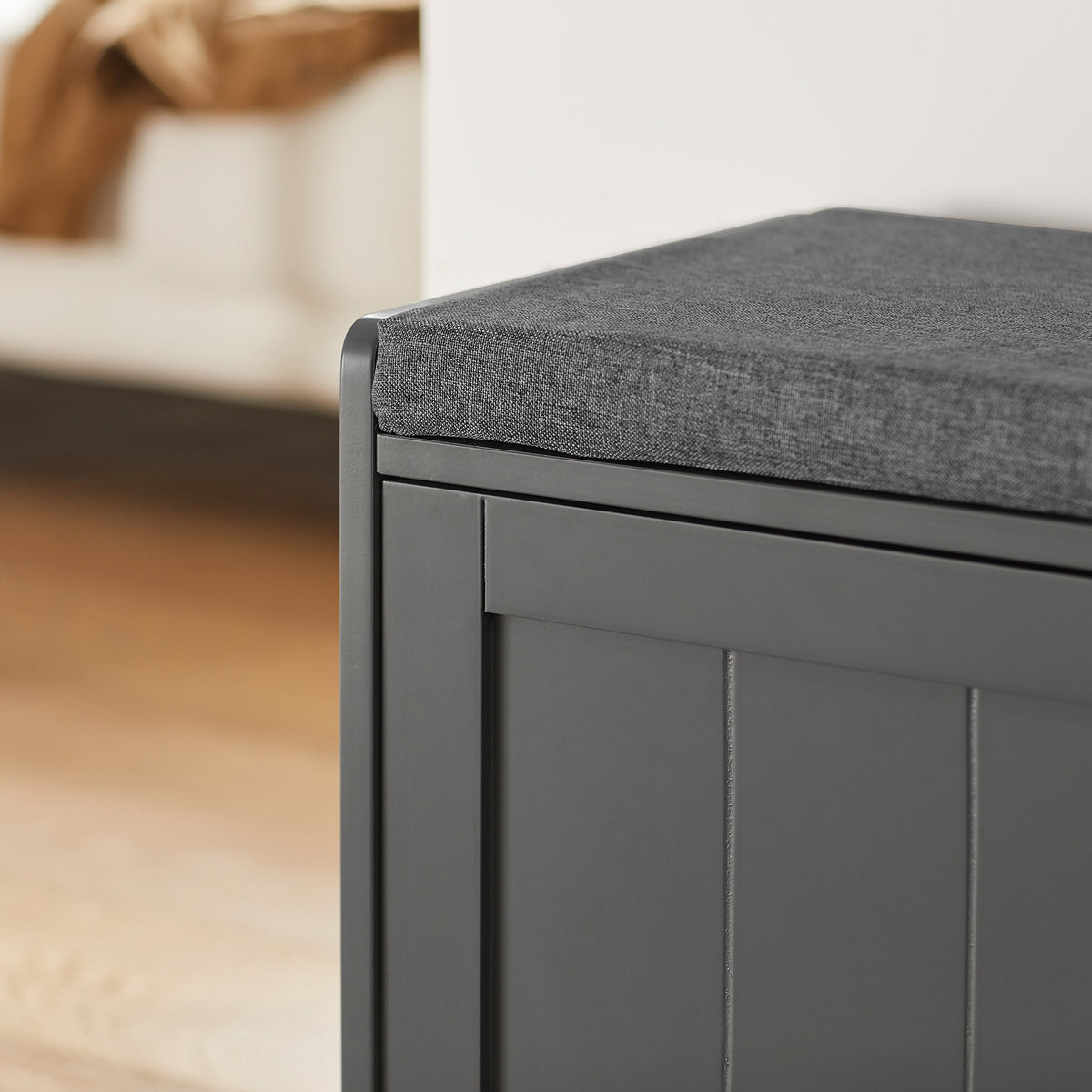 SoBuy FSR109-HG Banc à Chaussures Meuble Chaussures Commode à Chaussures Coussin Rembourré et Etagère Amovible