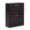 SoBuy FSR110-K-BR Dulap de Pantofi cu 2 Uși Rabatan, Raft Depozitare Hol Intrare – 60x24x80 cm, Maro