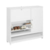 SoBuy FSR114-W Dulap de pantofi cu 2 uși rabatabile, 1 ușă și 1 compartiment deschis pentru hol – Alb
