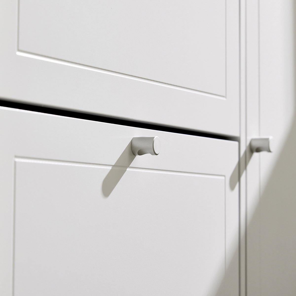SoBuy FSR114-W Armoire à Chaussures 2 Abattants, 1 Porte et 1 Compartiment Ouvert pour Entrée Couloir – Blanc